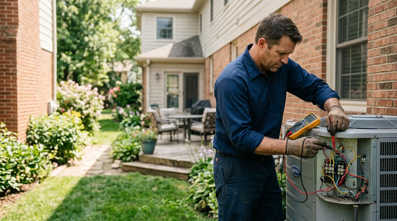 HVAC technician working near Stigler, OK